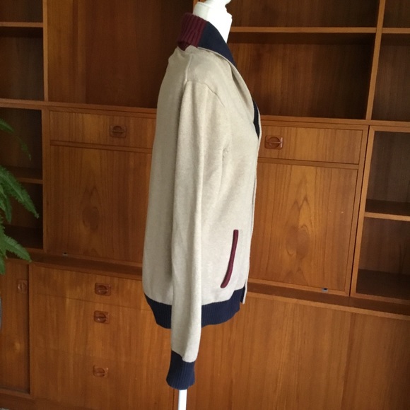 TOMMY HILFIGER LETTERMAN SHAWL COLLAR CARDIGAN - Picture 2 of 9